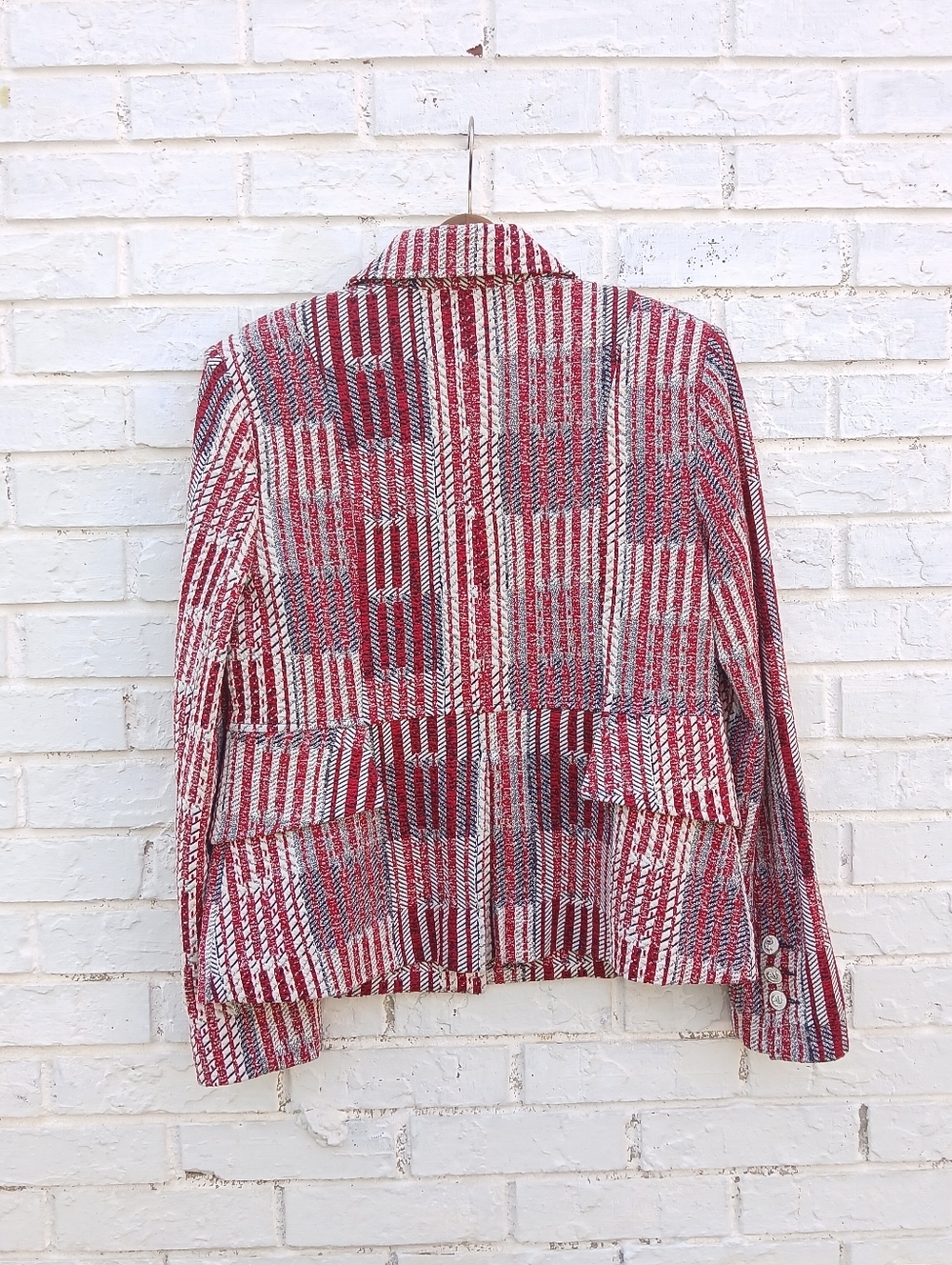 Cabi Red Patchwork Blazer Nautical Size Medium - Picture 8 of 10